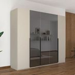 Rauch Paola 251cm 5 Door Wardrobe - Champagne and Grey Glass