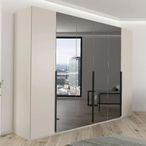 Rauch Paola 301cm 6 Door Wardrobe - Champagne and Grey Glass