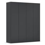 Rauch Wingview Lite 181cm 4 Door Wardrobe - Metallic Dark Grey