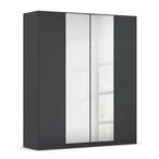 Rauch Wingview Lite 181cm 4 Door Wardrobe with Mirror - Metallic Dark Grey