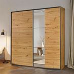 Rauch Slide 175cm 2 Door Sliding Wardrobe with Mirror - Artisan Oak