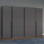 Rauch Mood 268cm 4 Door Wardrobe - Metallic Dark Grey