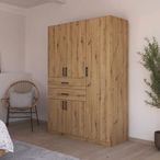 Rauch Maika 136cm 5 Door Wardrobe - H 197cm - Artisan Oak