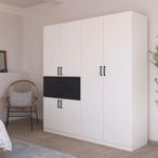 Rauch Maika 181cm 6 Door Wardrobe - H 197cm - Alpine White and Metallic Dark Grey