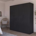 Rauch Maika 181cm 6 Door Wardrobe - H 197cm - Metallic Dark Grey