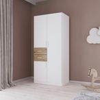 Rauch Maika 91cm 3 Door Wardrobe - H 197cm - Alpine White and Artisan Oak