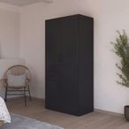 Rauch Maika 91cm 3 Door Wardrobe - H 197cm - Metallic Dark Grey