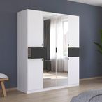 Rauch Ticao 181cm 6 Door Combi Wardrobe - Alpine White and Metallic Dark Grey