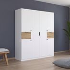 Rauch Ticao 181cm 6 Door Wardrobe - Alpine White and Artisan Oak