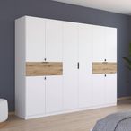 Rauch Ticao 271cm 10 Door Wardrobe - Alpine White and Artisan Oak