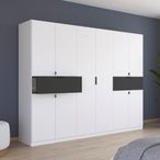 Rauch Ticao 271cm 10 Door Wardrobe - Alpine White and Metallic Dark Grey
