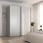 Rauch Contido 181cm 2 Door Sliding Wardrobe with Extras - Silk Grey