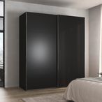 Rauch Contido 201cm 2 Door Sliding Wardrobe with Extras - Black