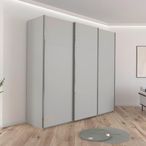 Rauch Contido 242cm 3 Door Sliding Wardrobe with Extras - Silk Grey