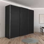 Rauch Contido 271cm 3 Door Sliding Wardrobe with Extras - Black