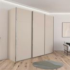 Rauch Contido 271cm 3 Door Sliding Wardrobe with Extras - Champagne