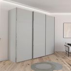 Rauch Contido 271cm 3 Door Sliding Wardrobe with Extras - Silk Grey