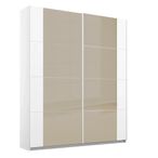 Rauch Artemis 181cm 2 Door Sliding Wardrobe - Alpine White and Champagne Glass