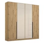 Rauch Artemis 181cm 4 Door Wardrobe - Artisan Oak and Champagne Glass