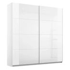 Rauch Artemis 226cm 2 Door Sliding Wardrobe - Alpine White and White Glass