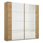 Rauch Artemis 226cm 2 Door Sliding Wardrobe - Artisan Oak and White Glass