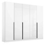 Rauch Artemis 226cm 5 Door Wardrobe - Alpine White and White Glass