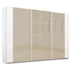 Rauch Artemis 271cm 3 Door Sliding Wardrobe - Alpine White and Champagne Glass