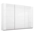 Rauch Artemis 271cm 3 Door Sliding Wardrobe - Alpine White and White Glass