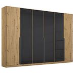 Rauch Artemis 271cm 6 Door Wardrobe - Artisan Oak and Basalt Glass