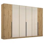 Rauch Artemis 271cm 6 Door Wardrobe - Artisan Oak and Champagne Glass