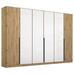 Rauch Artemis 271cm 6 Door Wardrobe - Artisan Oak and White Glass