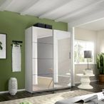 Rauch Belluno 136cm 2 Door Sliding Mirrored Wardrobe - Alpine White