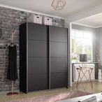 Rauch Belluno 136cm 2 Door Sliding Wardrobe - Metallic Dark Grey