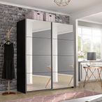 Rauch Belluno 181cm 2 Door Sliding Mirrored Wardrobe - Metallic Dark Grey