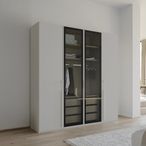 Rauch Skat Shine 201cm 4 Door Wardrobe - Silk Grey