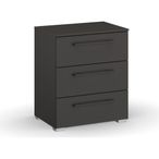 Rauch Skat Shine 3 Drawer Bedside Cabinet - Graphite