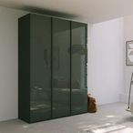 Rauch Skat Meridian 151cm 3 Door Wardrobe - Graphite and Basalt Glass