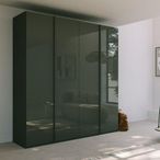 Rauch Skat Meridian 201cm 4 Door Wardrobe - Graphite and Basalt Glass