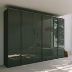 Rauch Skat Meridian 301cm 6 Door Wardrobe - Graphite and Basalt Glass