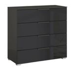 Rauch Skat Meridian 4 Drawer Chest - Graphite and Basalt Glass
