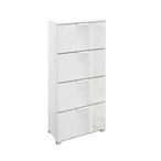 Rauch Skat Meridian 4 Drawer Narrow Chest - Alpine White and Crystal White Glass