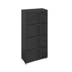 Rauch Skat Meridian 4 Drawer Narrow Chest - Graphite and Basalt Glass