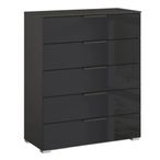Rauch Skat Meridian 5 Drawer Chest - Graphite and Basalt Glass