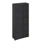 Rauch Skat Meridian 5 Drawer Tall Chest - Graphite and Basalt Glass