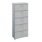 Rauch Skat Meridian 5 Drawer Tall Chest - Silk Grey and Silk Grey Glass