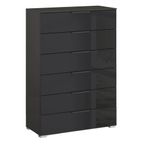 Rauch Skat Meridian 6 Drawer Chest - Graphite and Basalt Glass
