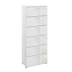 Rauch Skat Meridian 6 Drawer Tall Chest - Alpine White and Crystal White Glass