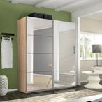 Rauch Belluno 181cm 2 Door Sliding Mirrored Wardrobe - Sonoma Oak