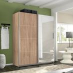 Rauch Belluno 181cm 2 Door Sliding Wardrobe with Mirror - Sonoma Oak