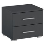 Rauch Base 2 Drawer Bedside Cabinet - Metallic Dark Grey